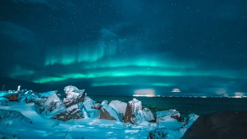 Aurora borealis over Reykjavik